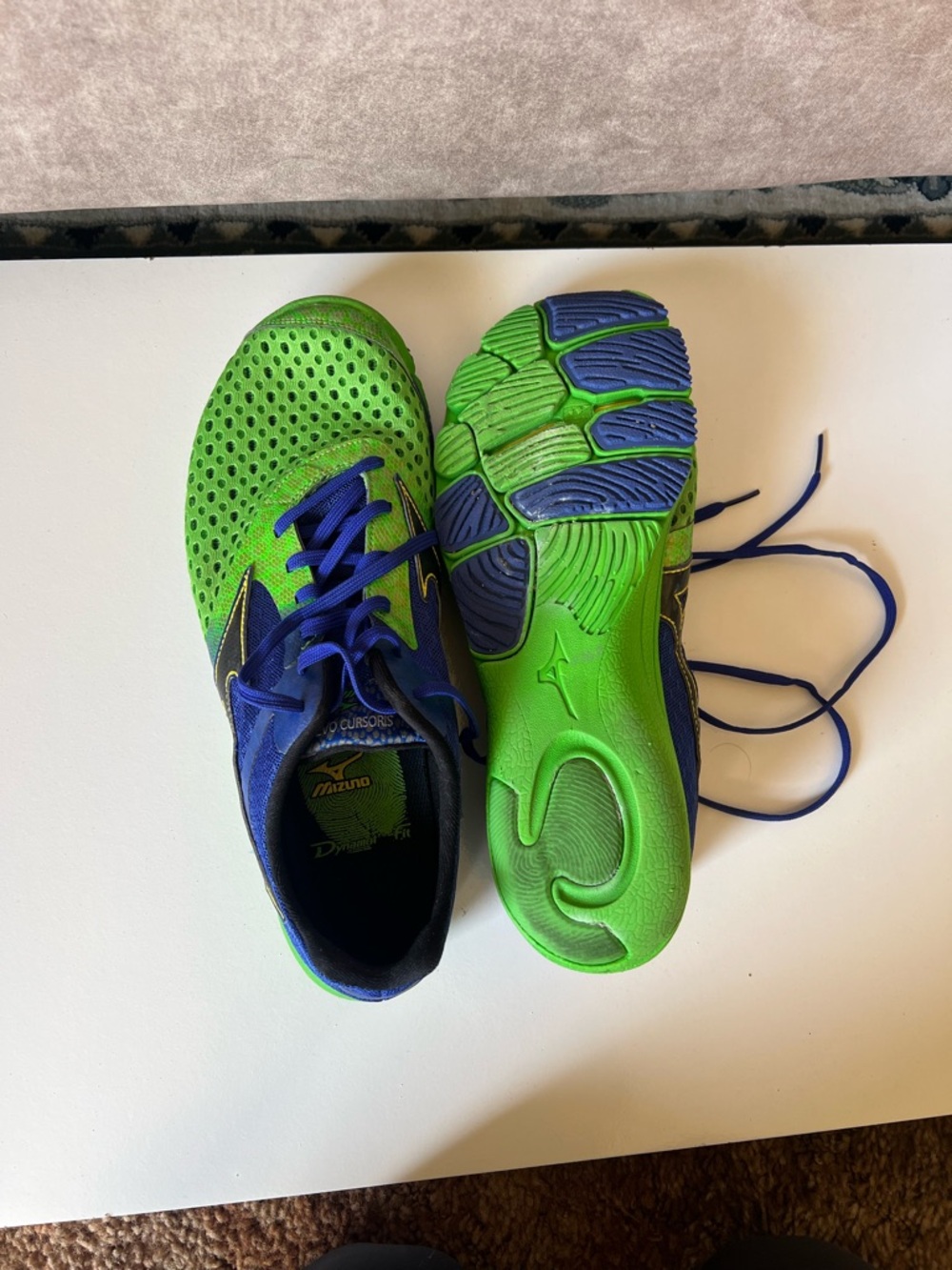 Mizuno Blue & Green Mesh Running Shoes - Picture 4 of 8